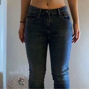 Low-rise blue skinny jeans